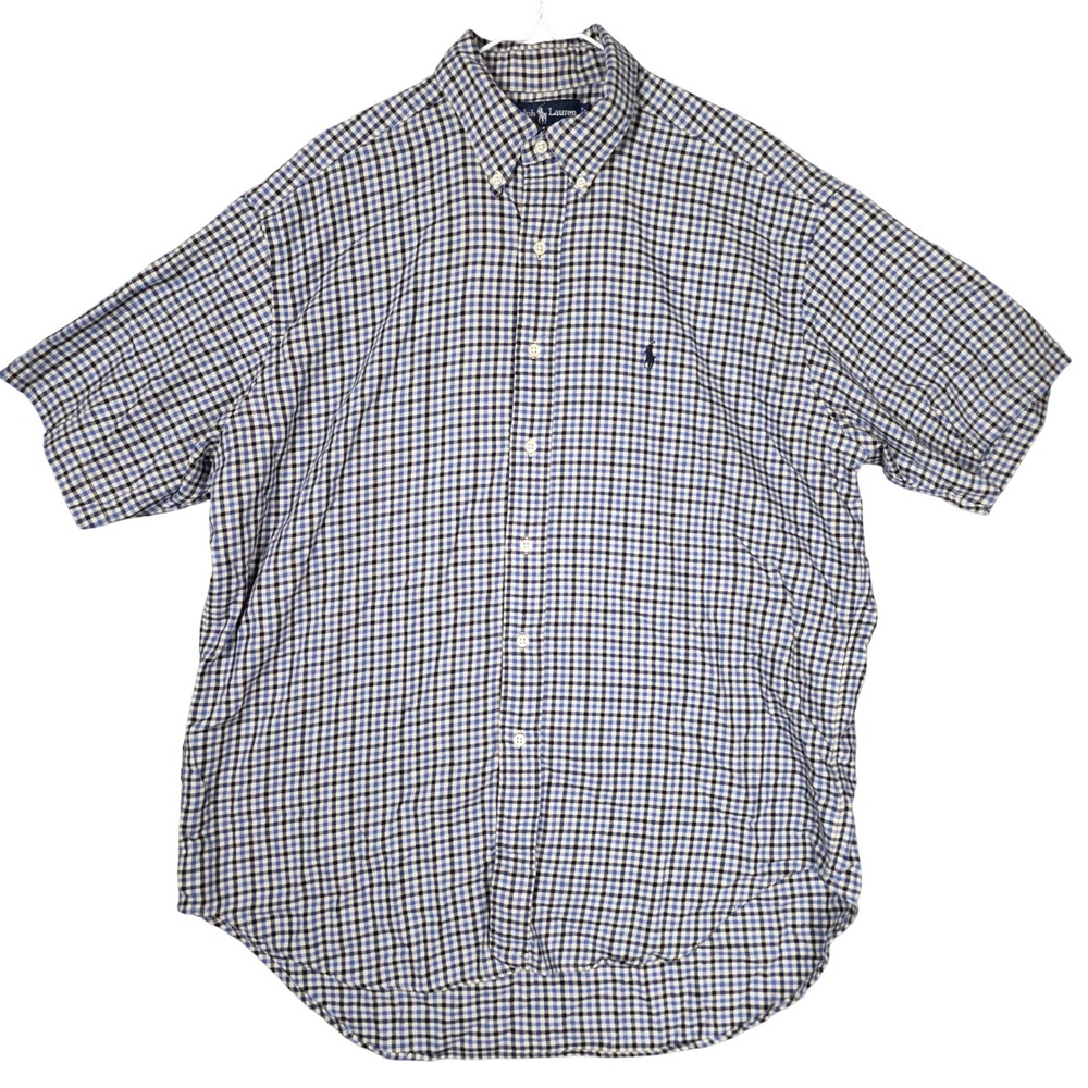 Ralph Lauren Blake Gingham Button Down Shirt Mens L Preppy Heritage Timeless